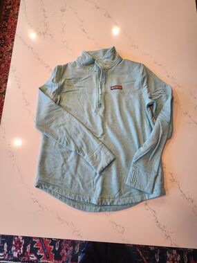 Vineyard Vines Light Aqua Shep Shirt Quarter Zip